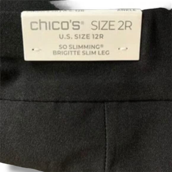 Chico's Pants NWT Size 2 (12) So Slimming Brigitte Slim Leg Eyelet Scallop Hem - Picture 4 of 9